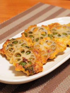 残り物でれんこんの挟み焼き・おつまみにも-レシピのメイン写真