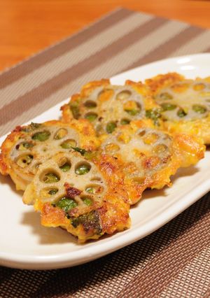 残り物でれんこんの挟み焼き・おつまみにも-レシピのメイン写真