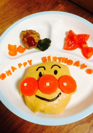 卵にひと工夫！アンパンマンオムライス-レシピのメイン写真