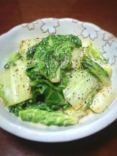 べか菜(山東菜)のオイマヨだけ炒め♪-レシピのメイン写真
