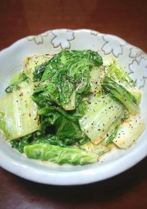 べか菜（山東菜）のオイマヨだけ炒め♪-レシピのメイン写真