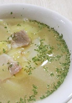 春キャベツ・新玉ねぎのベーコンスープ-レシピのメイン写真