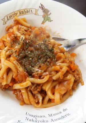 切って炒めるだけ！うどんでミートソース-レシピのメイン写真