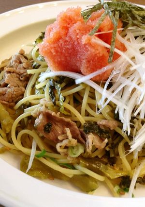 絶品本格☆明太子と高菜と豚肉のパスタ-レシピのメイン写真
