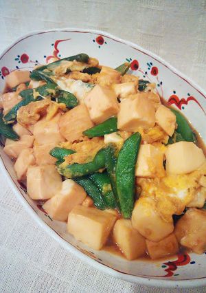 豆腐とスナップエンドウの卵とじ-レシピのメイン写真