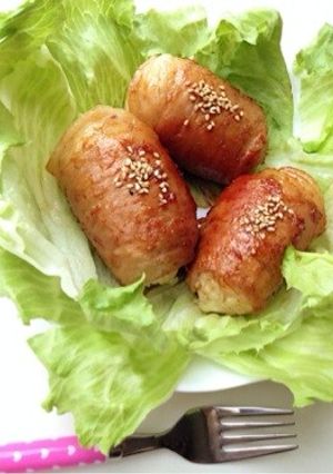 簡単！さっとスタミナ豚肉巻きおにぎり♥︎-レシピのメイン写真