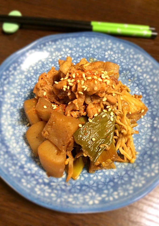 簡単☆豚と蒟蒻のほっこり味噌煮-レシピのメイン写真