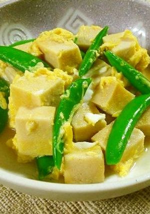 スナップエンドウと高野豆腐の卵とじ-レシピのメイン写真
