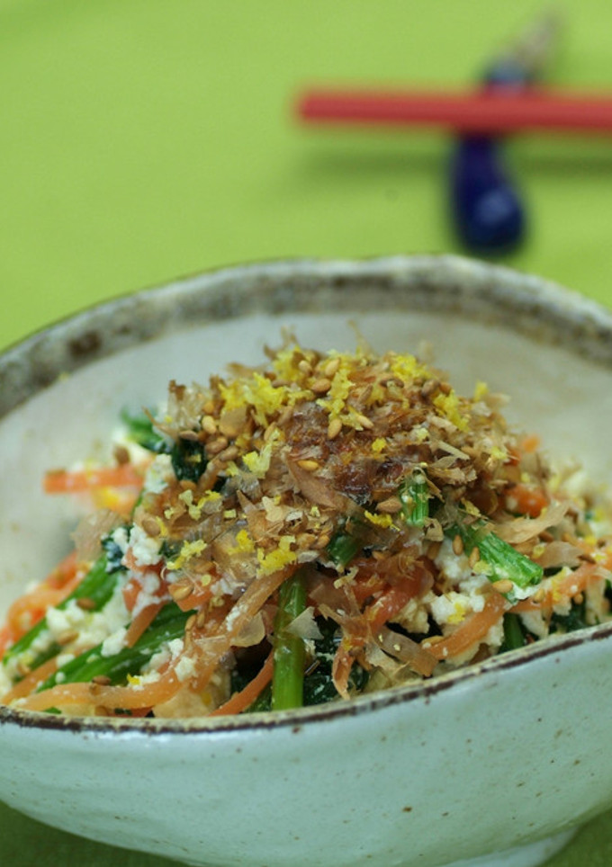 ほうれん草の山椒豆腐和え-レシピのメイン写真