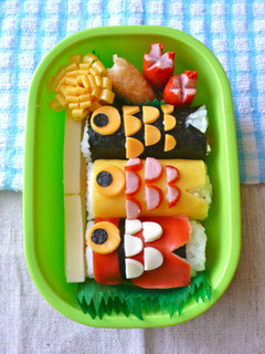 キャラ弁「こいのぼり」細巻き1本で簡単!-レシピのメイン写真