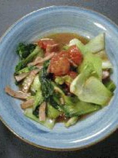 チンゲン菜とトマトの炒め物-レシピのメイン写真