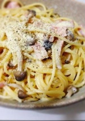 ベーコンとキノコの味噌クリームパスタ-レシピのメイン写真