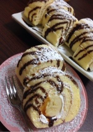バナナロール＊チョコソースかけ-レシピのメイン写真