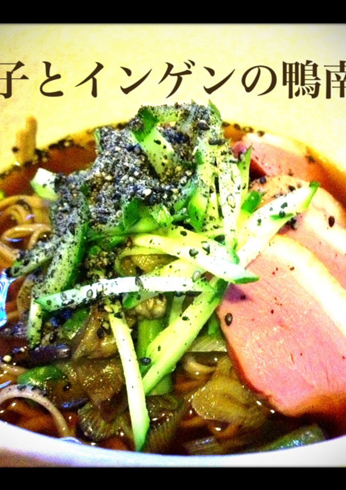 茄子といんげんの鴨南蛮-レシピのメイン写真