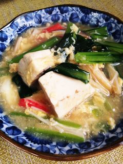 豆腐と小松菜の玉子とじ-レシピのメイン写真