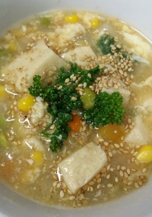 高野豆腐と野菜の♡とろとろコンソメスープ-レシピのメイン写真