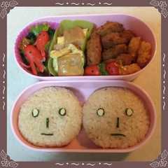 รูปของ こげぱんおにぎり★簡単キャラ弁デコ弁
