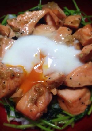 醤油バターサーモン丼-レシピのメイン写真