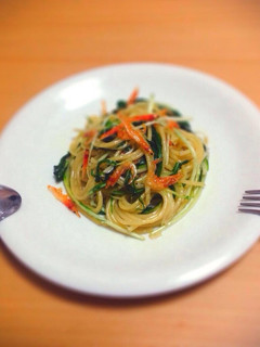水菜と桜海老の春パスタ-レシピのメイン写真
