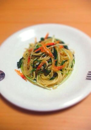 水菜と桜海老の春パスタ-レシピのメイン写真