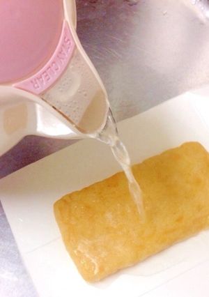 手抜き万歳!!油揚げの湯抜き短冊切り⁂-レシピのメイン写真