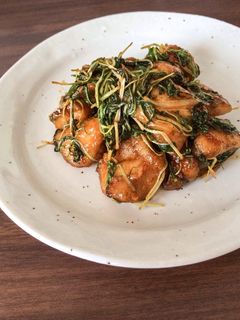 鶏肉と水菜のなんちゃって照り焼き炒め-レシピのメイン写真