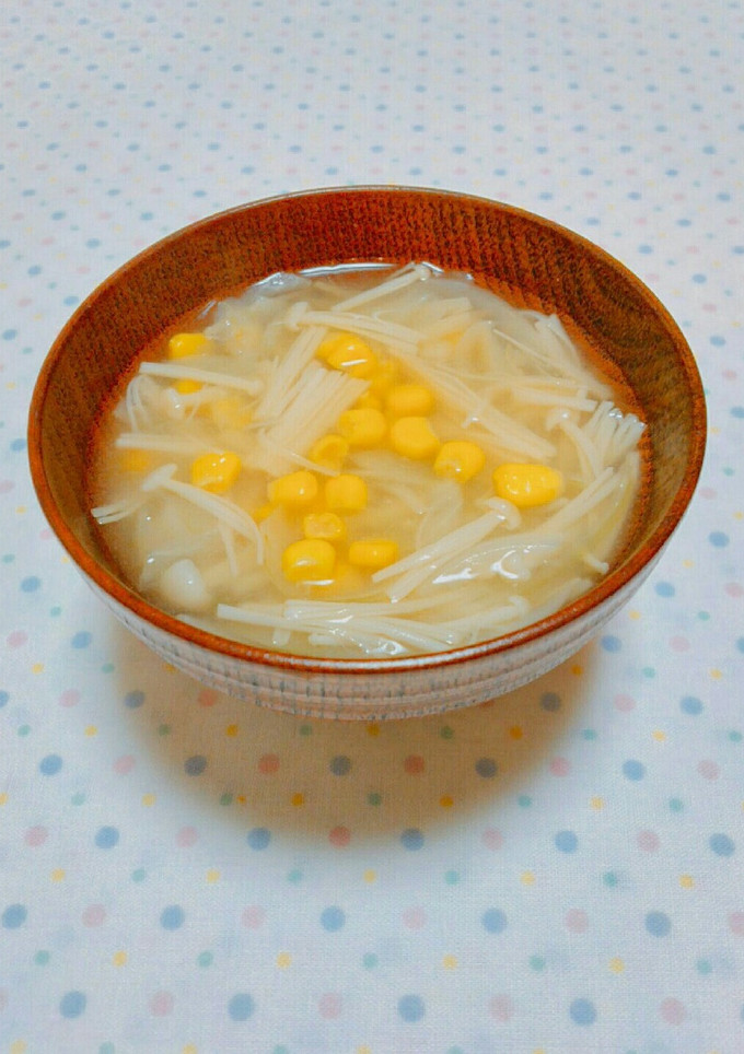 甘さがいいね❀えのき茸とコーンのお味噌汁-レシピのメイン写真