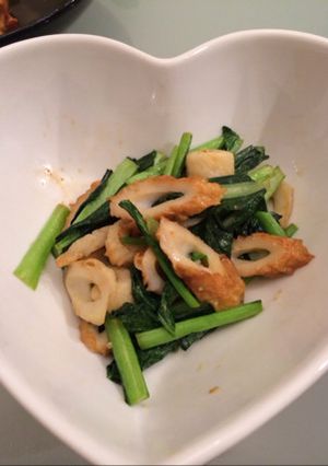 小松菜とちくわのにんにく醤油炒め-レシピのメイン写真
