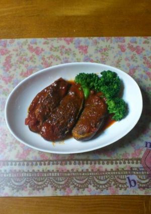 なすカップで☆洋風かさ増し肉詰め-レシピのメイン写真