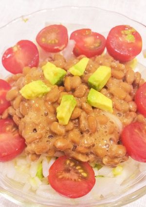 大根と納豆とアボカドの夜食サラダめし-レシピのメイン写真