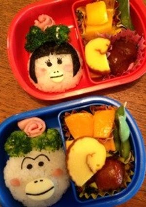 キャラ弁♪はなかっぱ♡ももかっぱ-レシピのメイン写真