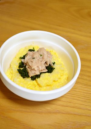 離乳食*中期～『ツナと青菜のたまご粥』-レシピのメイン写真