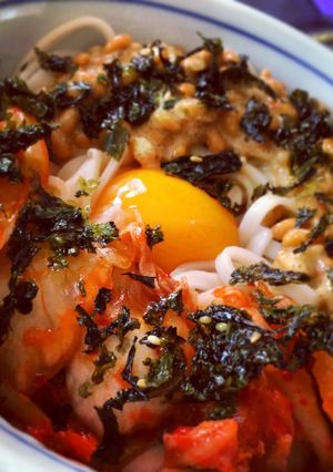 キムチ納豆まぜうどん-レシピのメイン写真