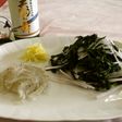 好きに食べちゃって♪♪白魚と金時草の一皿