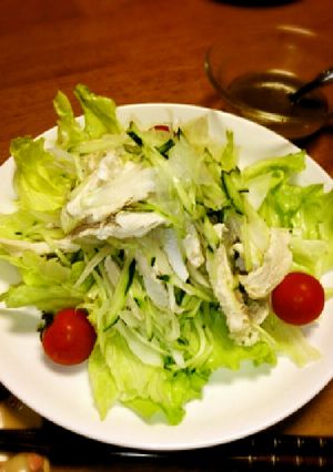 蒸し鶏のサラダ 昆布茶ドレッシング添え-レシピのメイン写真