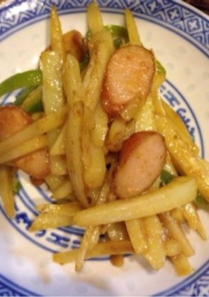 新ジャガ、ピーマンのカレー炒め-レシピのメイン写真