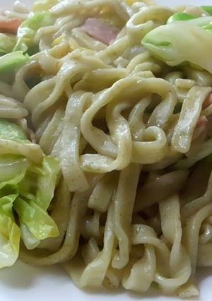 ゆっこちゃんの焼きわかめうどん-レシピのメイン写真
