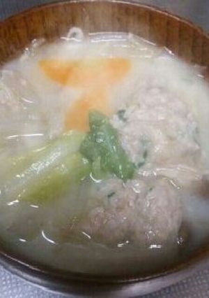 旨味の溶けた♪鶏だんごの味噌汁-レシピのメイン写真