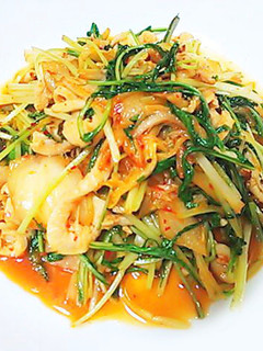 鶏皮と水菜のキムチ炒め-レシピのメイン写真