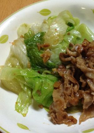 レタスの香味炒め＆焼き肉-レシピのメイン写真