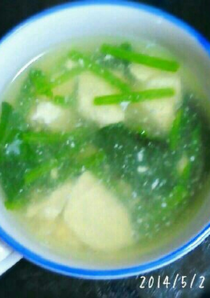 ほうれん草とくずし豆腐の鶏がらスープ-レシピのメイン写真