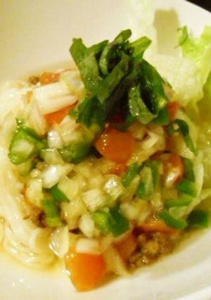 つるっとサッパリ！サルサそぼろの冷麺-レシピのメイン写真