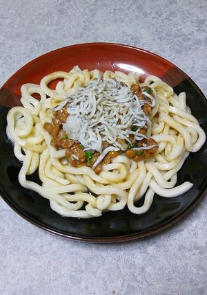 お手軽ちりおろ☆納豆うどん-レシピのメイン写真