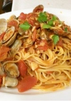 簡単！あさりのトマトパスタ〜-レシピのメイン写真