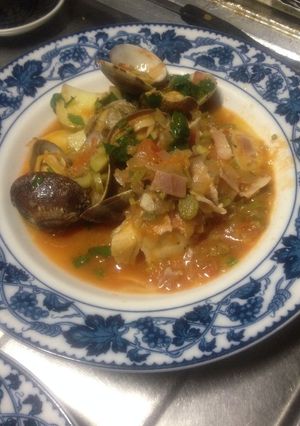 白身魚とアサリのベーコン・トマト煮-レシピのメイン写真