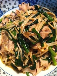 豚肉とエノキとニラのオイスターソース風-レシピのメイン写真