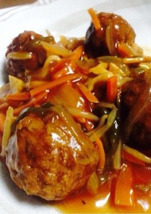 ヘルシーで簡単！♪肉団子の甘酢あんかけ-レシピのメイン写真