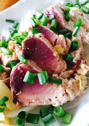 フライパンで作るカツオの塩タタキ-レシピのメイン写真