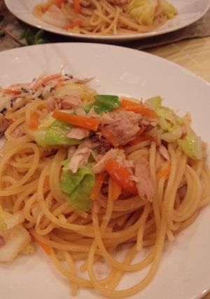 簡単ツナとキョベツのパスタ-レシピのメイン写真