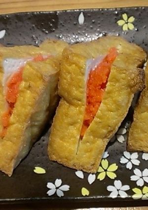 簡単料理！たらこの厚揚げサンド-レシピのメイン写真